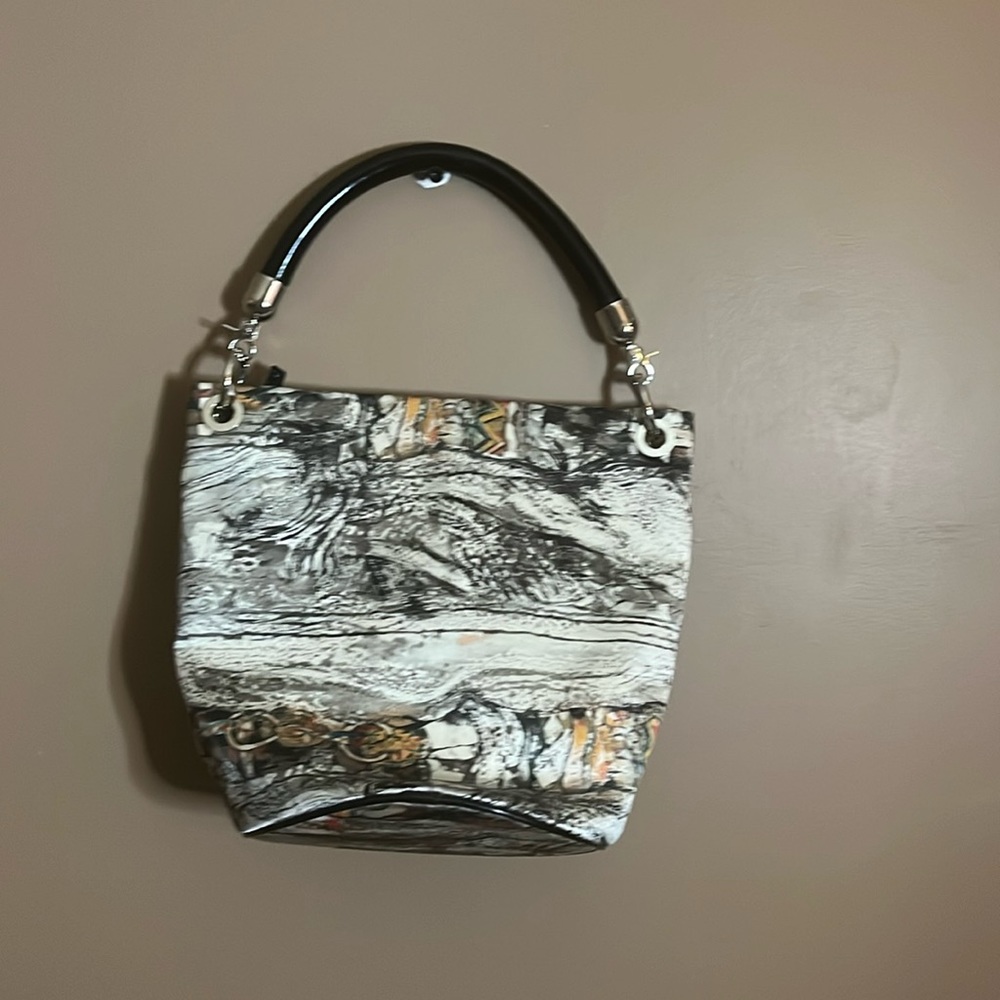 😄100% silk purse tote abstract design